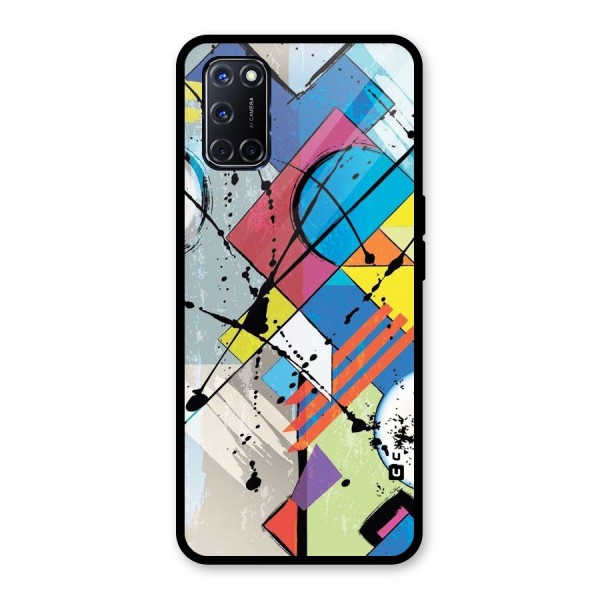 Abstract Paint Shape Glass Back Case for Oppo A52