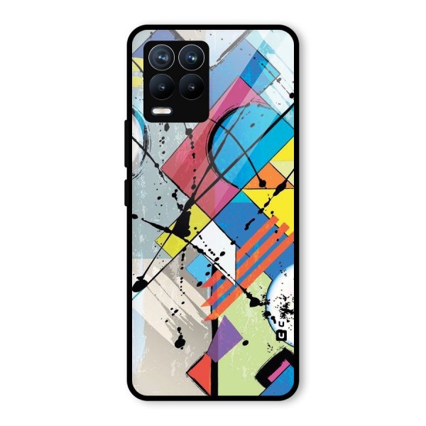 Abstract Paint Shape Glass Back Case for Realme 8