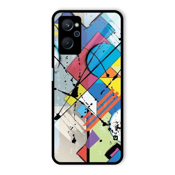 Abstract Paint Shape Glass Back Case for Realme 9i