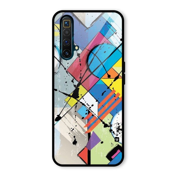 Abstract Paint Shape Glass Back Case for Realme X3