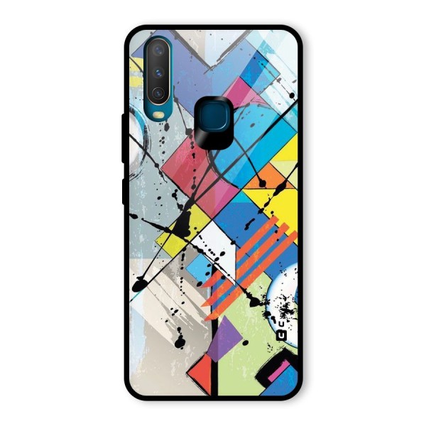 Abstract Paint Shape Glass Back Case for Vivo Y12