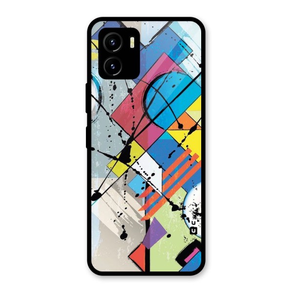 Abstract Paint Shape Glass Back Case for Vivo Y15s