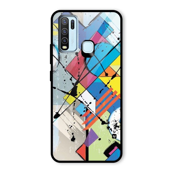 Abstract Paint Shape Glass Back Case for Vivo Y30