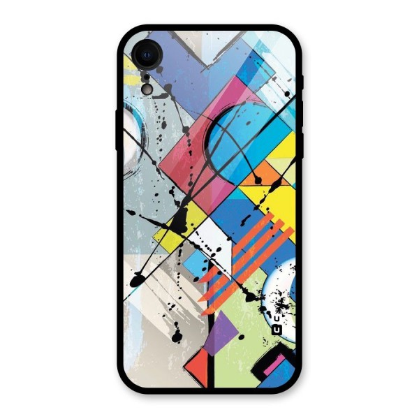 Abstract Paint Shape Glass Back Case for XR