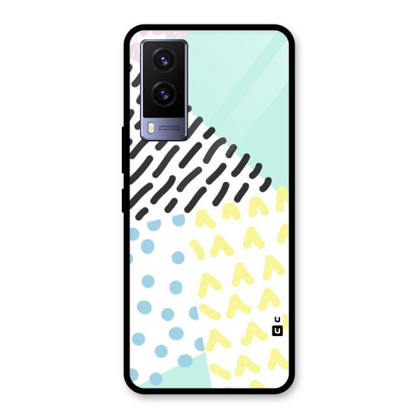 Abstract Pastel Glass Back Case for Vivo V21e 5G