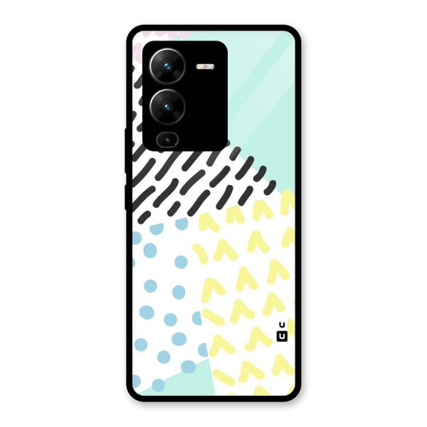 Abstract Pastel Glass Back Case for Vivo V25 Pro