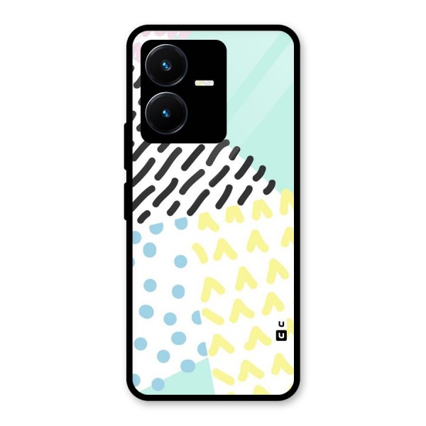 Abstract Pastel Glass Back Case for Vivo Y22