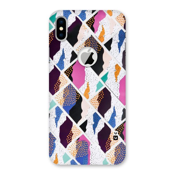 Abstract Polka Back Case for iPhone XS Logo Cut