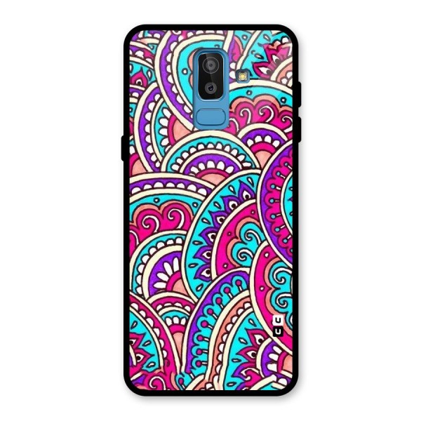 Abstract Rangoli Design Glass Back Case for Galaxy J8