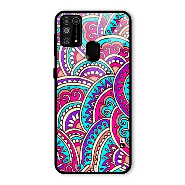 Abstract Rangoli Design Glass Back Case for Galaxy M31