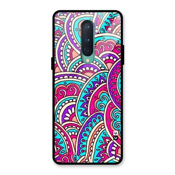 Abstract Rangoli Design Glass Back Case for OnePlus 8