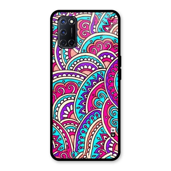 Abstract Rangoli Design Glass Back Case for Oppo A52