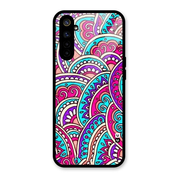 Abstract Rangoli Design Glass Back Case for Realme 6