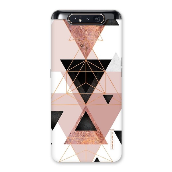 Abstract Rose Gold Triangles Back Case for Galaxy A80