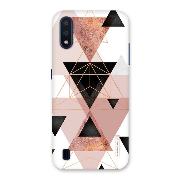 Abstract Rose Gold Triangles Back Case for Galaxy M01