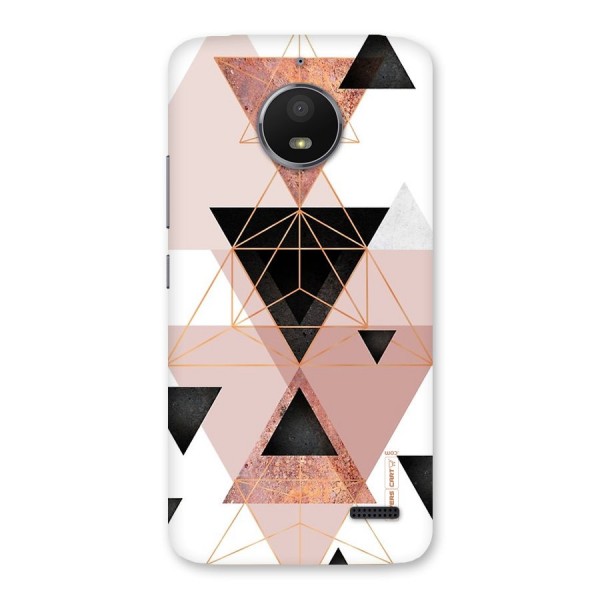 Abstract Rose Gold Triangles Back Case for Moto E4