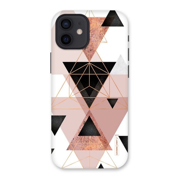 Abstract Rose Gold Triangles Back Case for iPhone 12