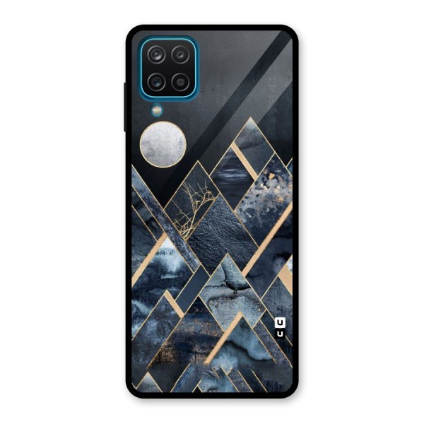 Abstract Scenic Design Glass Back Case for Galaxy A12