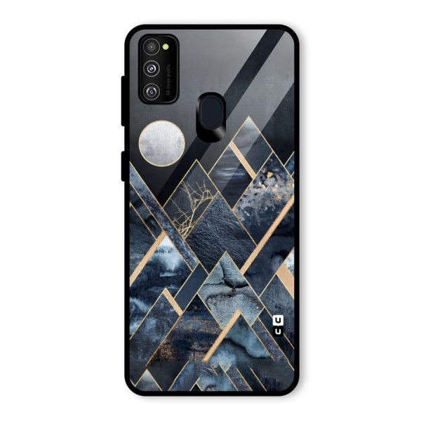 Abstract Scenic Design Glass Back Case for Galaxy M21