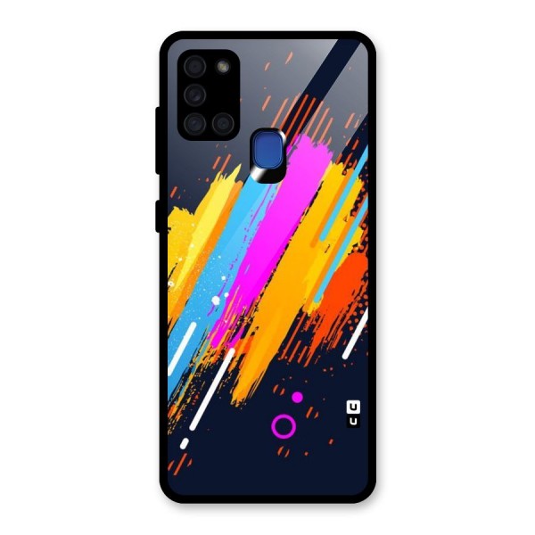 Abstract Shades Glass Back Case for Galaxy A21s