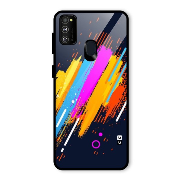 Abstract Shades Glass Back Case for Galaxy M21