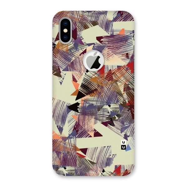 Abstract Sketch Back Case for iPhone XS Logo Cut