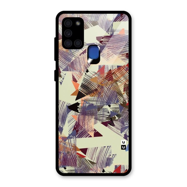 Abstract Sketch Glass Back Case for Galaxy A21s