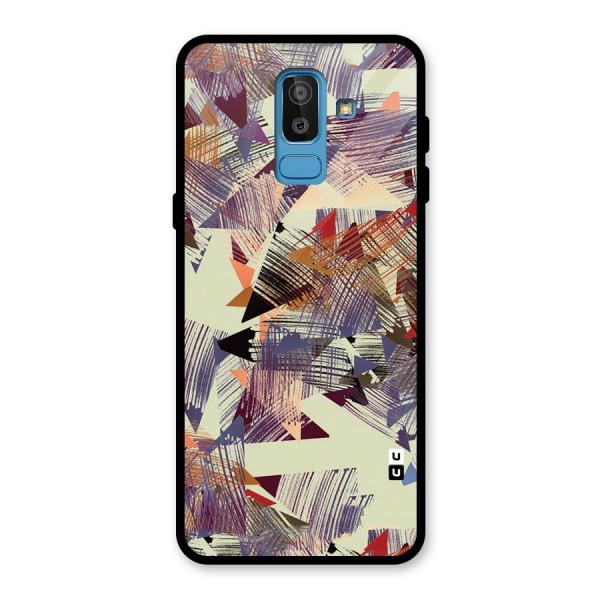 Abstract Sketch Glass Back Case for Galaxy J8