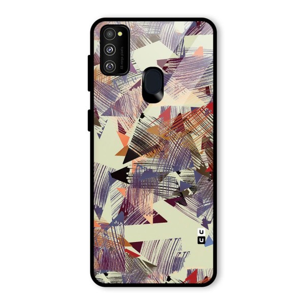 Abstract Sketch Glass Back Case for Galaxy M21