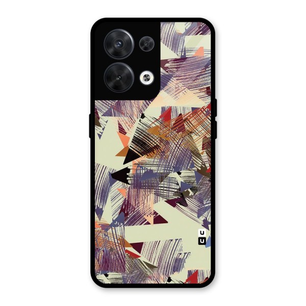 Abstract Sketch Glass Back Case for Oppo Reno8 5G