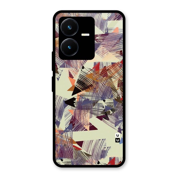 Abstract Sketch Glass Back Case for Vivo Y22