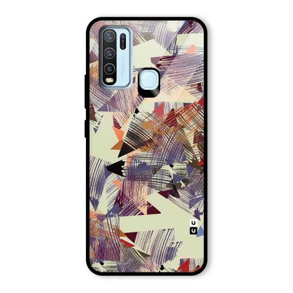 Abstract Sketch Glass Back Case for Vivo Y30