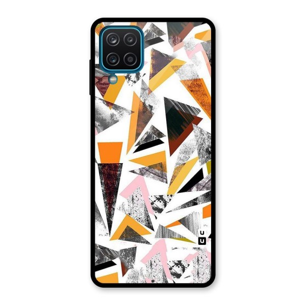 Abstract Sketchy Triangles Glass Back Case for Galaxy A12