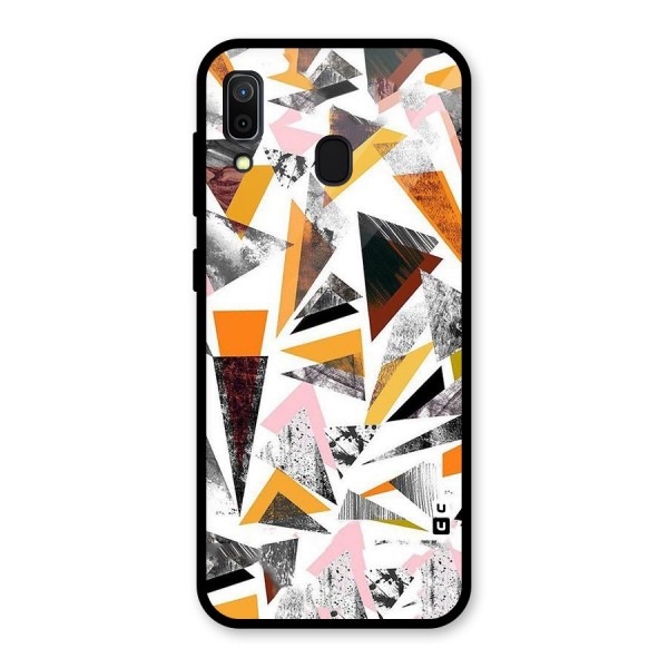 Abstract Sketchy Triangles Glass Back Case for Galaxy A30