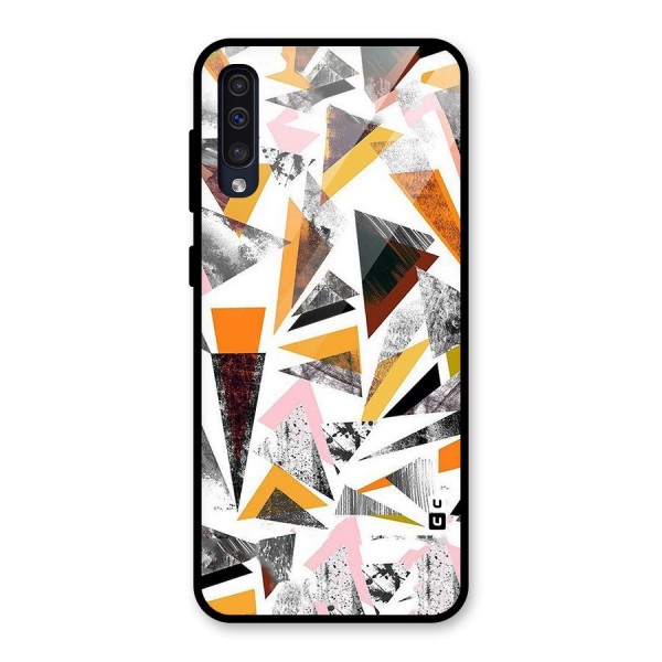 Abstract Sketchy Triangles Glass Back Case for Galaxy A50s