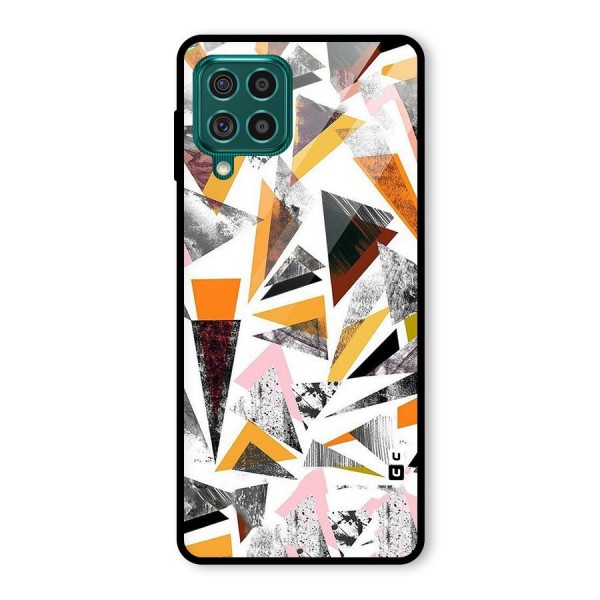 Abstract Sketchy Triangles Glass Back Case for Galaxy F62