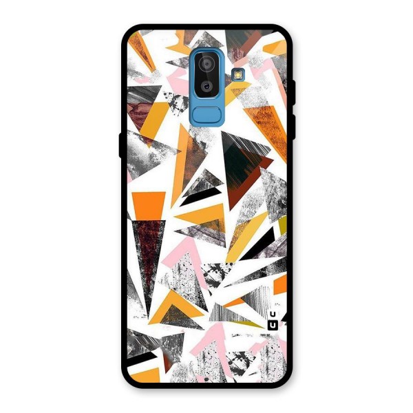 Abstract Sketchy Triangles Glass Back Case for Galaxy J8