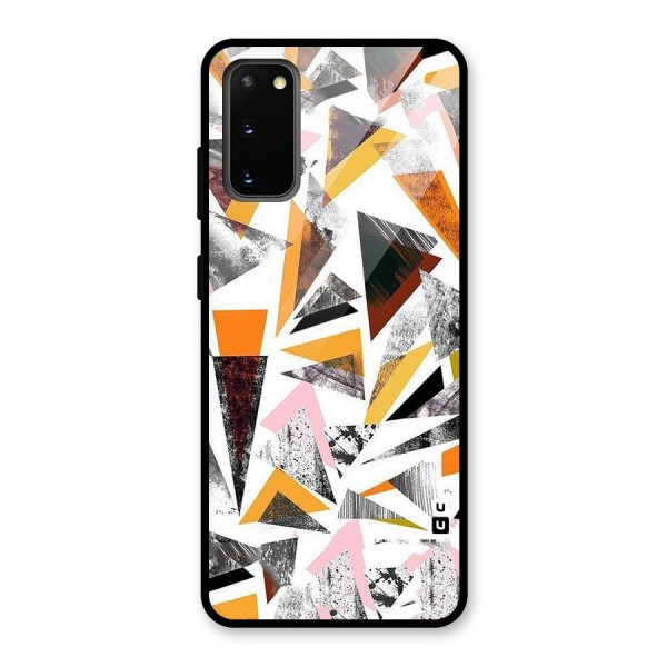 Abstract Sketchy Triangles Glass Back Case for Galaxy S20