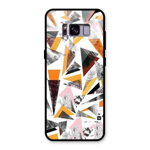 Abstract Sketchy Triangles Glass Back Case for Galaxy S8