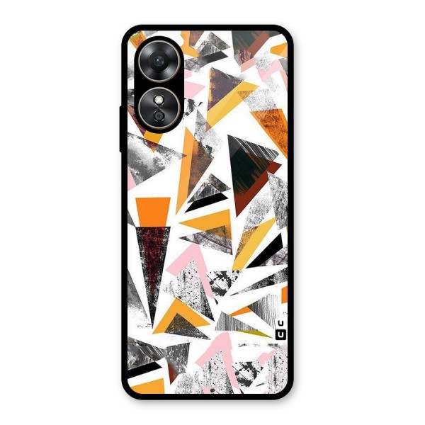 Abstract Sketchy Triangles Glass Back Case for Oppo A17