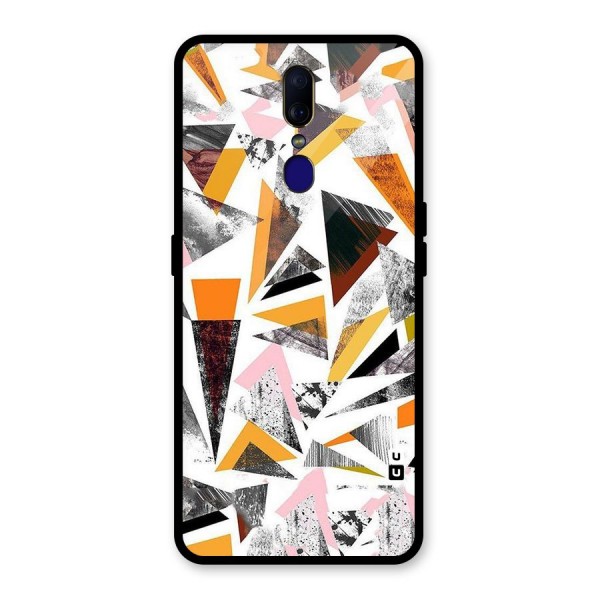 Abstract Sketchy Triangles Glass Back Case for Oppo F11