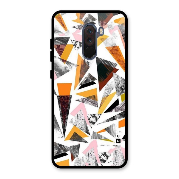 Abstract Sketchy Triangles Glass Back Case for Poco F1