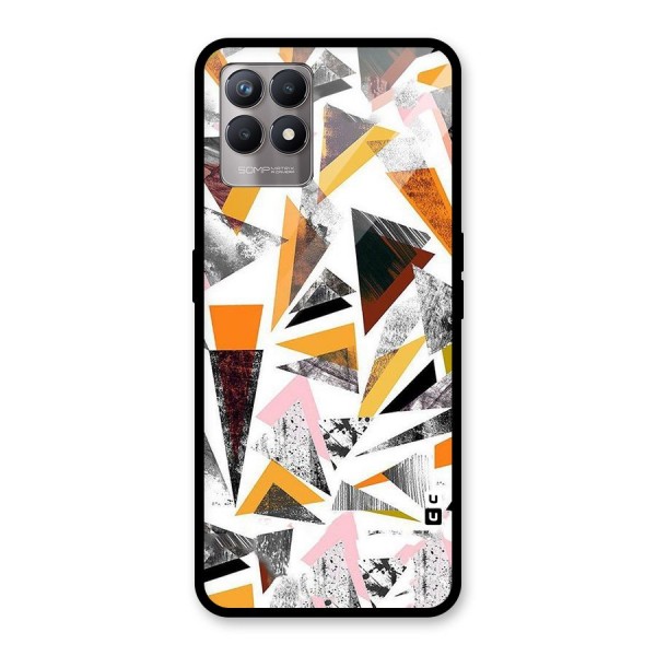 Abstract Sketchy Triangles Glass Back Case for Realme 8i