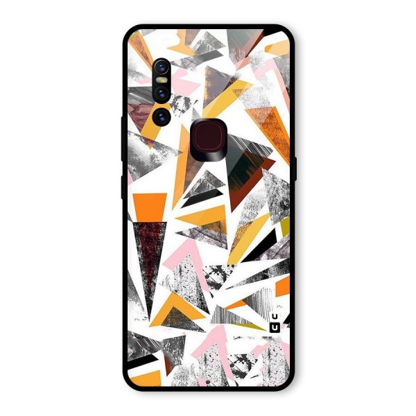 Abstract Sketchy Triangles Glass Back Case for Vivo V15