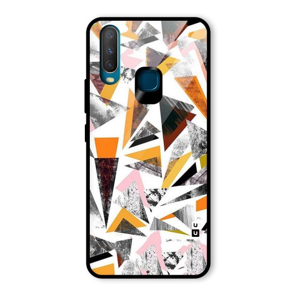 Abstract Sketchy Triangles Glass Back Case for Vivo Y17