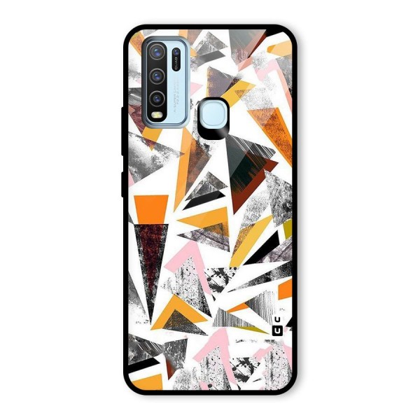 Abstract Sketchy Triangles Glass Back Case for Vivo Y30