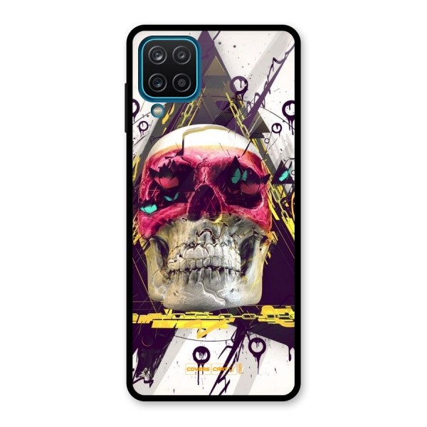 Abstract Skull Glass Back Case for Galaxy A12