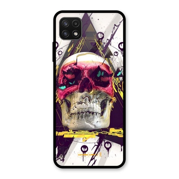 Abstract Skull Glass Back Case for Galaxy A22 5G