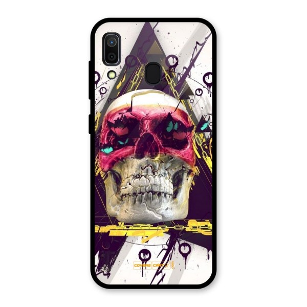 Abstract Skull Glass Back Case for Galaxy A30