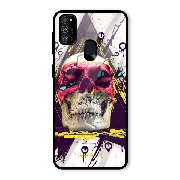 Abstract Skull Glass Back Case for Galaxy M21